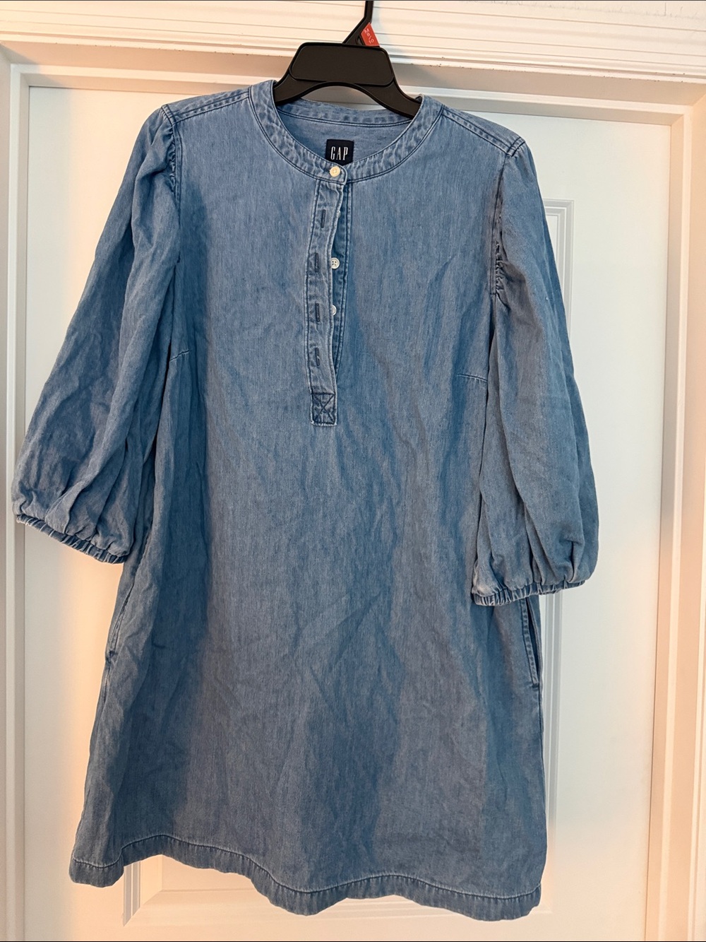 GAP Light Wash Denim Midi Tunic Dress